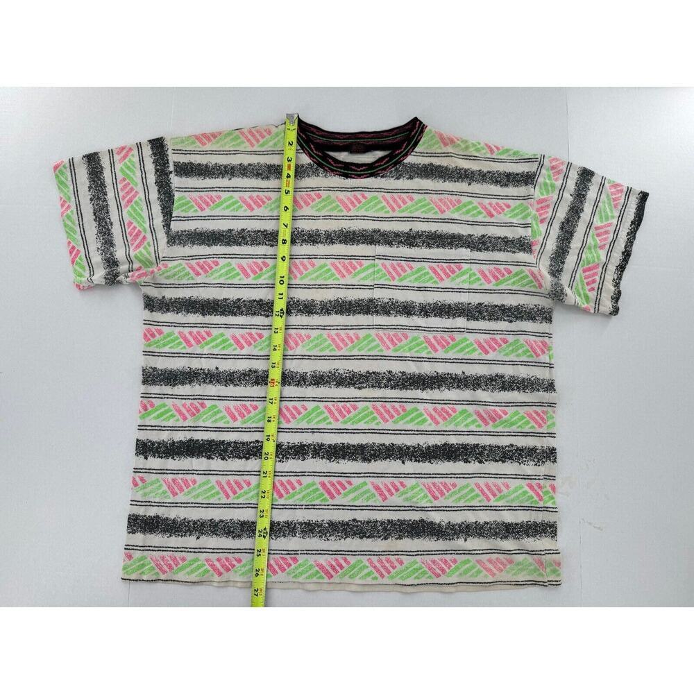 Vtg T Shirt Mens Size S/M Surf Hippie Boho Knit Skater Pacific Coastal Art 80’s - Picture 4 of 12